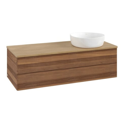 V&B Waschtischunterschrank ohne Frontstruktur Antao 120x36x50cm, WBP-farbe hon. Oa, w. wal