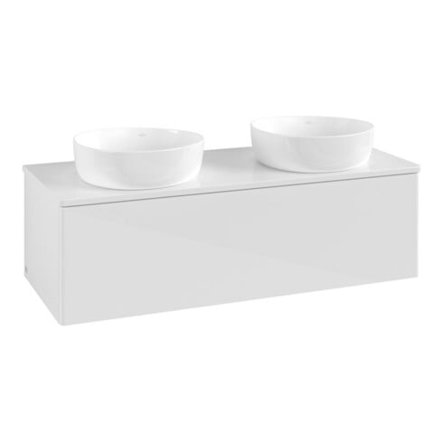 V&B Waschtischunterschrank ohne Frontstruktur Antao 120x36x50cm, WBP-farbe Lac, glo wh. Lac