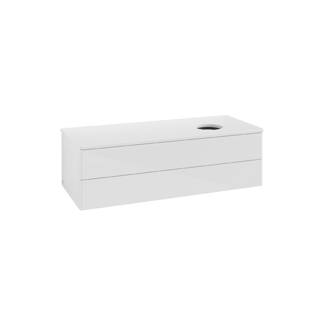 V&B Waschtischunterschrank ohne Frontstruktur Antao 120x36x50cm, WBP-farbe Lac, glo wh. Lac