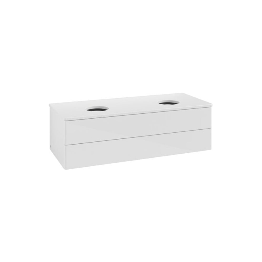 V&B Waschtischunterschrank ohne Frontstruktur Antao 120x36x50cm, WBP-farbe Lac, glo wh. Lac