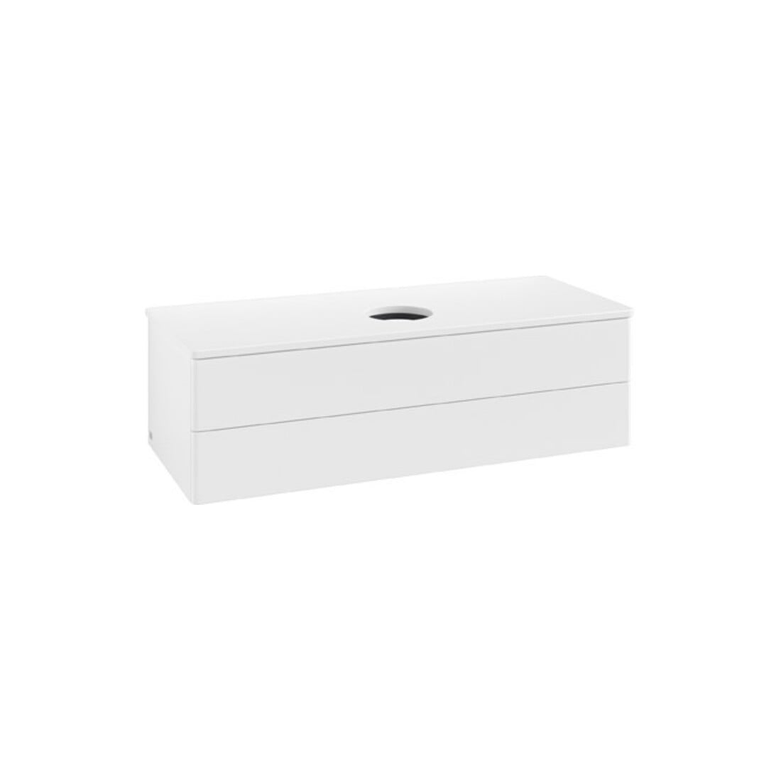 V&B Waschtischunterschrank ohne Frontstruktur Antao 120x36x50cm, WBP-farbe Lac, wh. m Lac