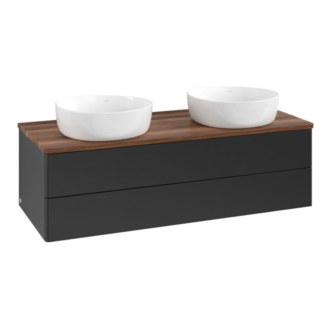 V&B Waschtischunterschrank ohne Frontstruktur Antao 120x36x50cm, WBP-farbe w. wal, bla m Lac