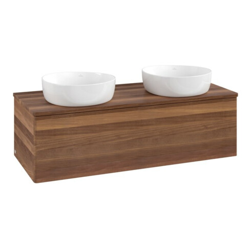 V&B Waschtischunterschrank ohne Frontstruktur Antao 120x36x50cm, WBP-farbe w. wal, w. walnut