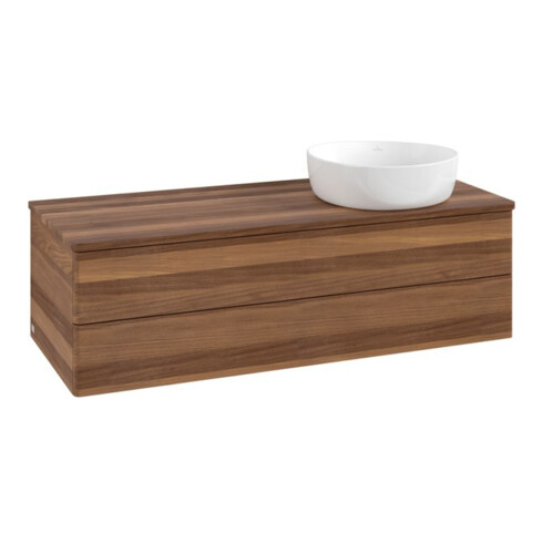 V&B Waschtischunterschrank ohne Frontstruktur Antao 120x36x50cm, WBP-farbe w. wal, w. walnut