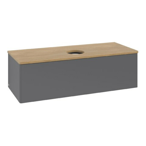 V&B Waschtischunterschrank ohne Frontstruktur Antao 120x36x50cm, WBP hon. Oa, Anthrac. m Lac