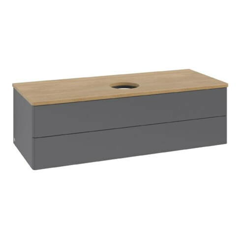 V&B Waschtischunterschrank ohne Frontstruktur Antao 120x36x50cm, WBP hon. Oa, Anthrac. m Lac