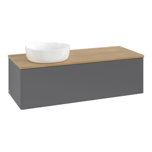 V&B Waschtischunterschrank ohne Frontstruktur Antao 120x36x50cm, WBP hon. Oa, Anthrac. m Lac