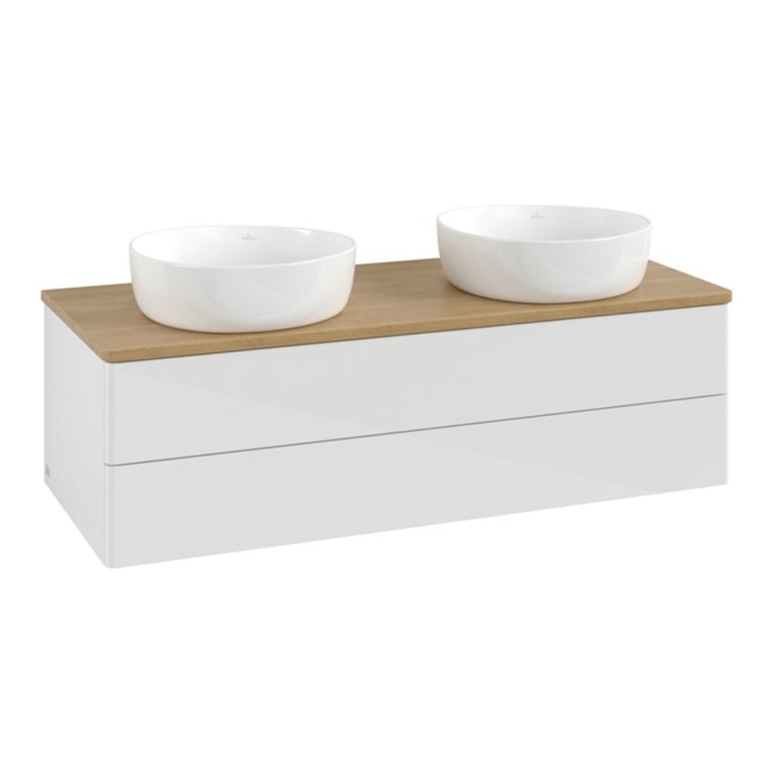V&B Waschtischunterschrank ohne Frontstruktur Antao 120x36x50cm, WBP hon. Oa, glo wh. Lac