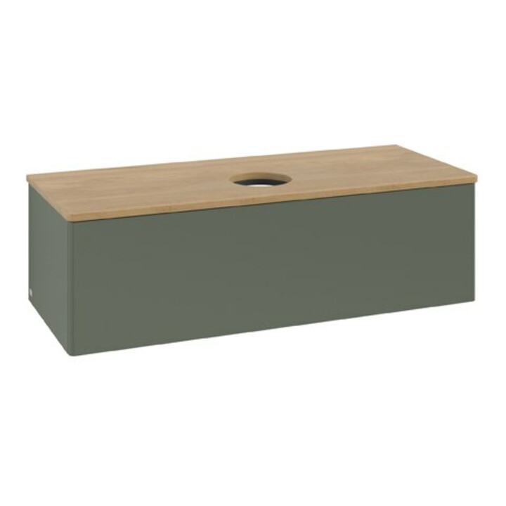 V&B Waschtischunterschrank ohne Frontstruktur Antao 120x36x50cm, WBP hon. Oa, lea gre. m Lac