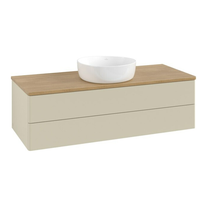 V&B Waschtischunterschrank ohne Frontstruktur Antao 120x36x50cm, WBP hon. Oa, si Gr m Lac