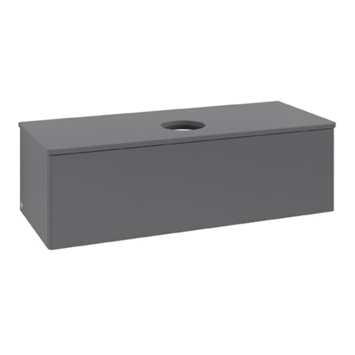 V&B Waschtischunterschrank ohne Frontstruktur Antao 120x36x50cm, WBP Lac, Anthrac. m Lac