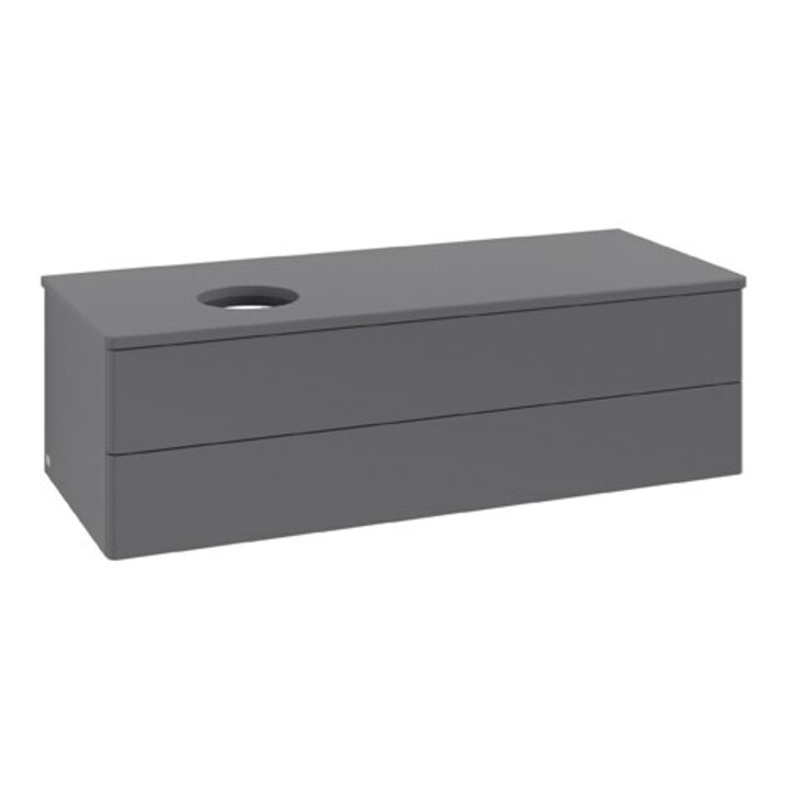 V&B Waschtischunterschrank ohne Frontstruktur Antao 120x36x50cm, WBP Lac, Anthrac. m Lac