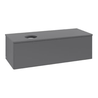 V&B Waschtischunterschrank ohne Frontstruktur Antao 120x36x50cm, WBP Lac, Anthrac. m Lac
