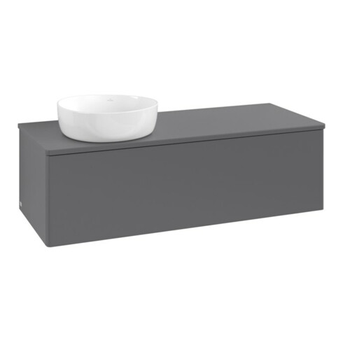 V&B Waschtischunterschrank ohne Frontstruktur Antao 120x36x50cm, WBP Lac, Anthrac. m Lac