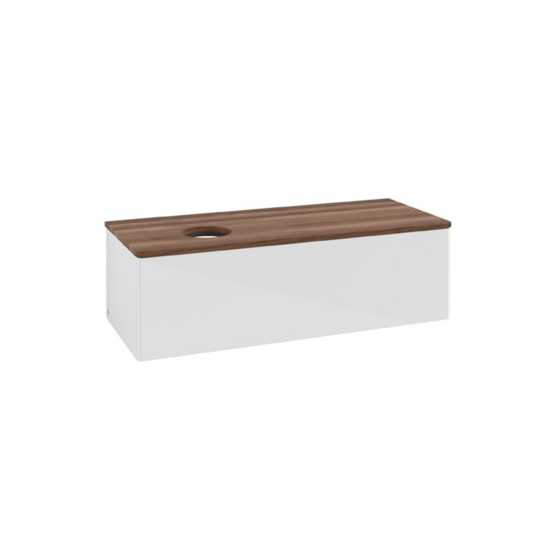 V&B Waschtischunterschrank ohne Frontstruktur Antao 120x36x50cm, WBP w. wal, glo wh. Lac