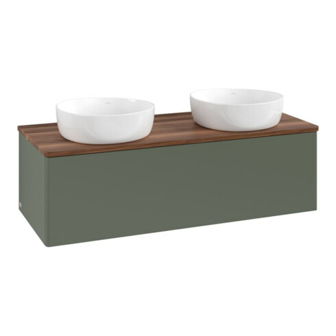 V&B Waschtischunterschrank ohne Frontstruktur Antao 120x36x50cm, WBP w. wal, lea gre. m Lac