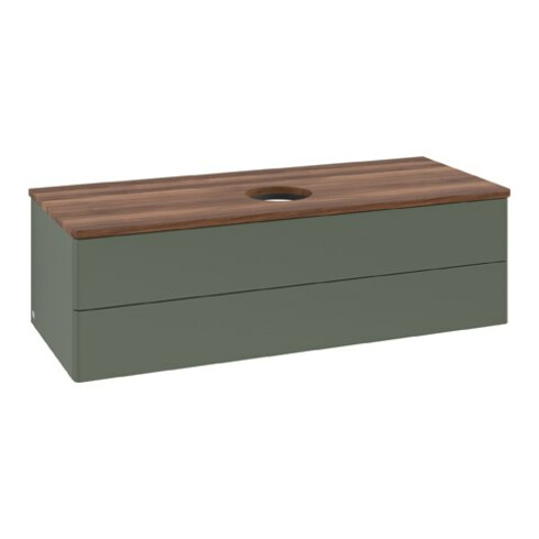 V&B Waschtischunterschrank ohne Frontstruktur Antao 120x36x50cm, WBP w. wal, lea gre. m Lac