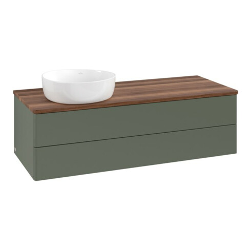 V&B Waschtischunterschrank ohne Frontstruktur Antao 120x36x50cm, WBP w. wal, lea gre. m Lac