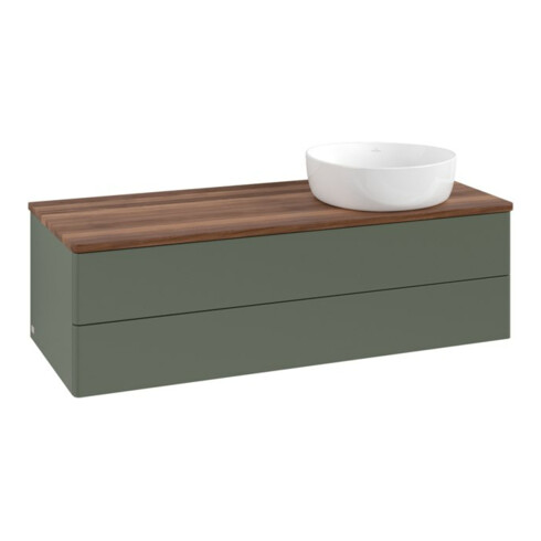 V&B Waschtischunterschrank ohne Frontstruktur Antao 120x36x50cm, WBP w. wal, lea gre. m Lac