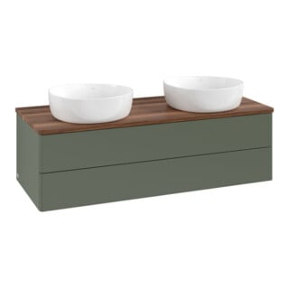 V&B Waschtischunterschrank ohne Frontstruktur Antao 120x36x50cm, WBP w. wal, lea gre. m Lac