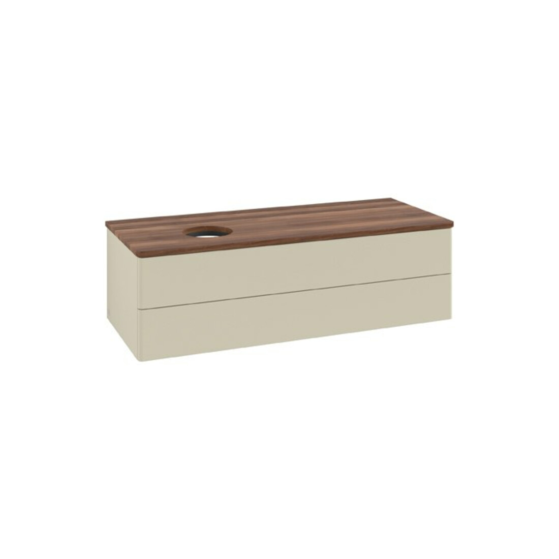 V&B Waschtischunterschrank ohne Frontstruktur Antao 120x36x50cm, WBP w. wal, si Gr m Lac