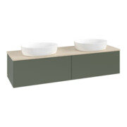 V&B Waschtischunterschrank ohne Frontstruktur Antao 160x36x50cm, WBP botti., lea gre. m Lac