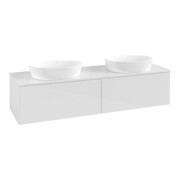 V&B Waschtischunterschrank ohne Frontstruktur Antao 160x36x50cm, WBP-farbe Lac, glo wh. Lac