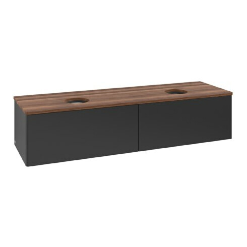 V&B Waschtischunterschrank ohne Frontstruktur Antao 160x36x50cm, WBP-farbe w. wal, bla m Lac