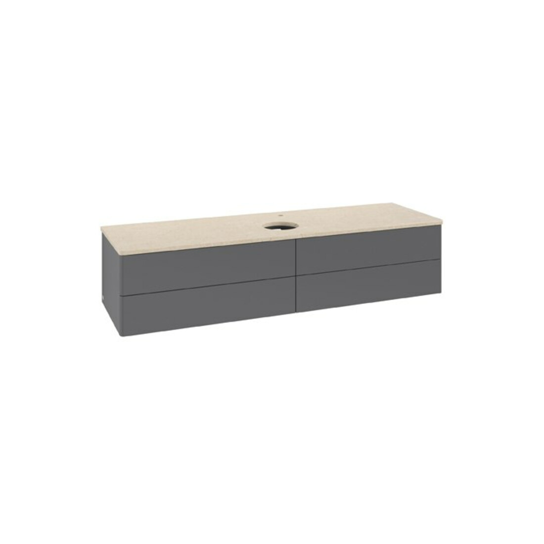 V&B Waschtischunterschrank ohne Frontstruktur Antao 160x50cm, HL, WBP botti., Anthrac. m Lac