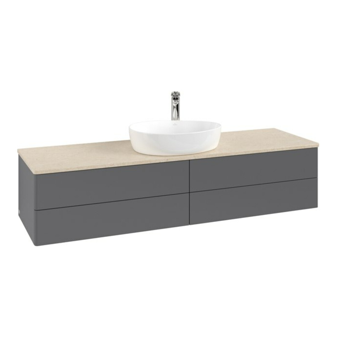 V&B Waschtischunterschrank ohne Frontstruktur Antao 160x50cm, HL, WBP botti., Anthrac. m Lac