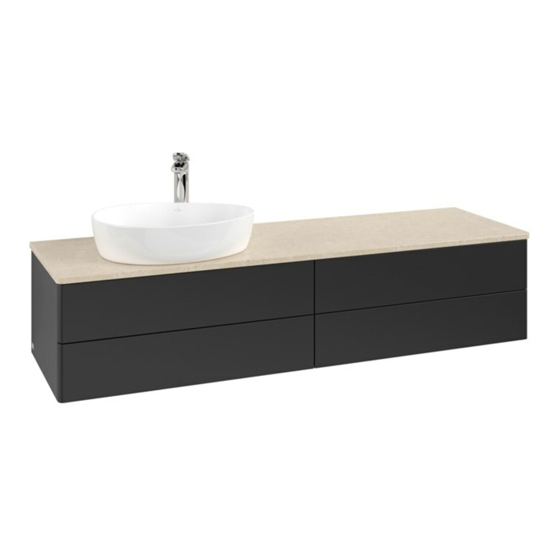 V&B Waschtischunterschrank ohne Frontstruktur Antao 160x50cm, HL, WBP botti., bla m Lac