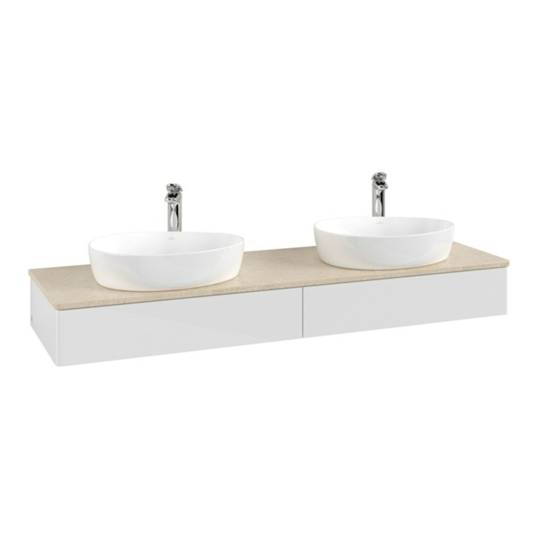 V&B Waschtischunterschrank ohne Frontstruktur Antao 160x50cm, HL, WBP botti., glo wh. Lac