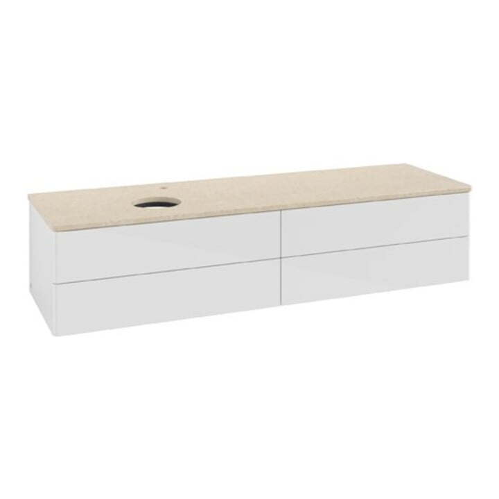 V&B Waschtischunterschrank ohne Frontstruktur Antao 160x50cm, HL, WBP botti., glo wh. Lac