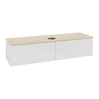 V&B Waschtischunterschrank ohne Frontstruktur Antao 160x50cm, HL, WBP botti., glo wh. Lac