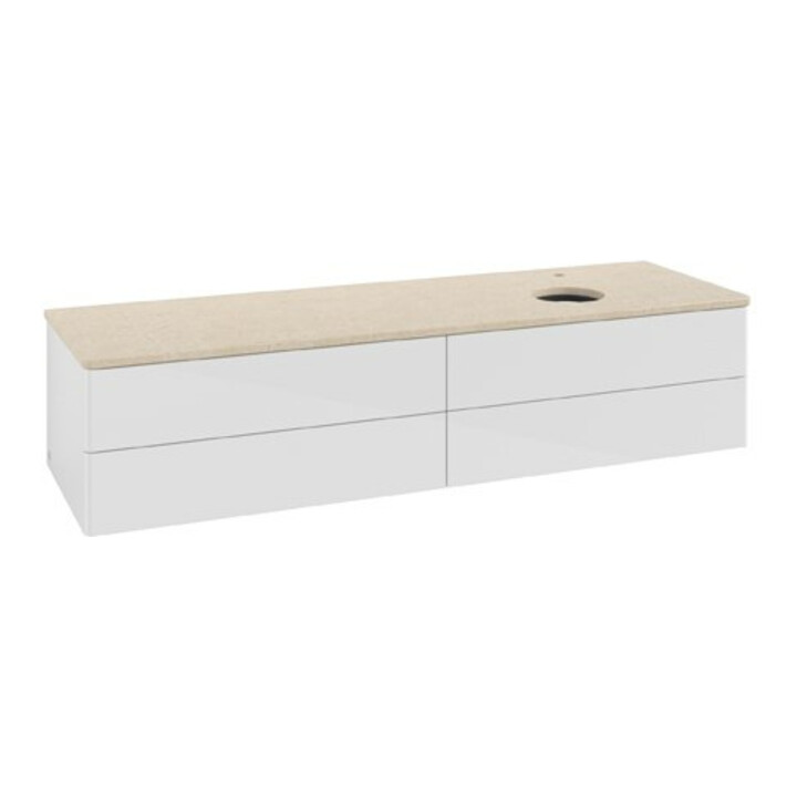 V&B Waschtischunterschrank ohne Frontstruktur Antao 160x50cm, HL, WBP botti., glo wh. Lac