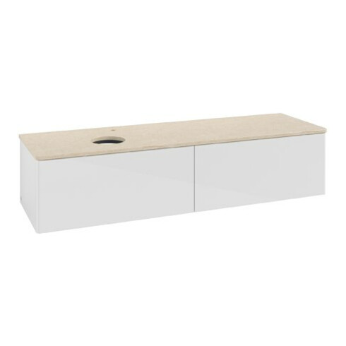 V&B Waschtischunterschrank ohne Frontstruktur Antao 160x50cm, HL, WBP botti., glo wh. Lac