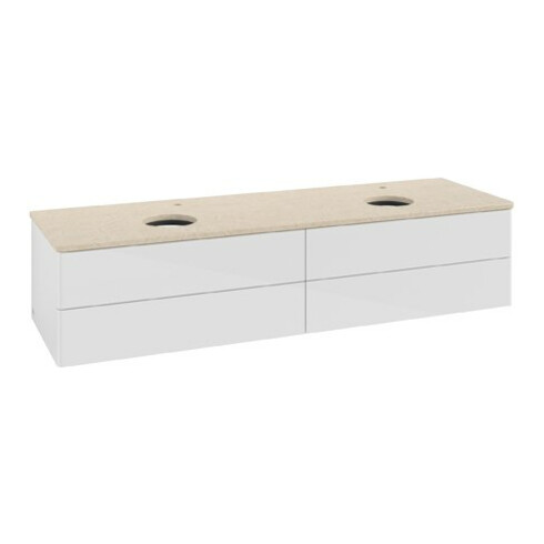 V&B Waschtischunterschrank ohne Frontstruktur Antao 160x50cm, HL, WBP botti., glo wh. Lac