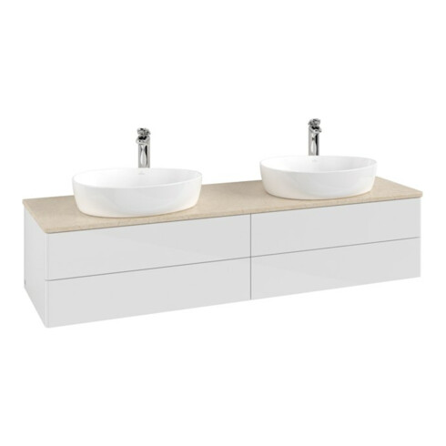 V&B Waschtischunterschrank ohne Frontstruktur Antao 160x50cm, HL, WBP botti., glo wh. Lac