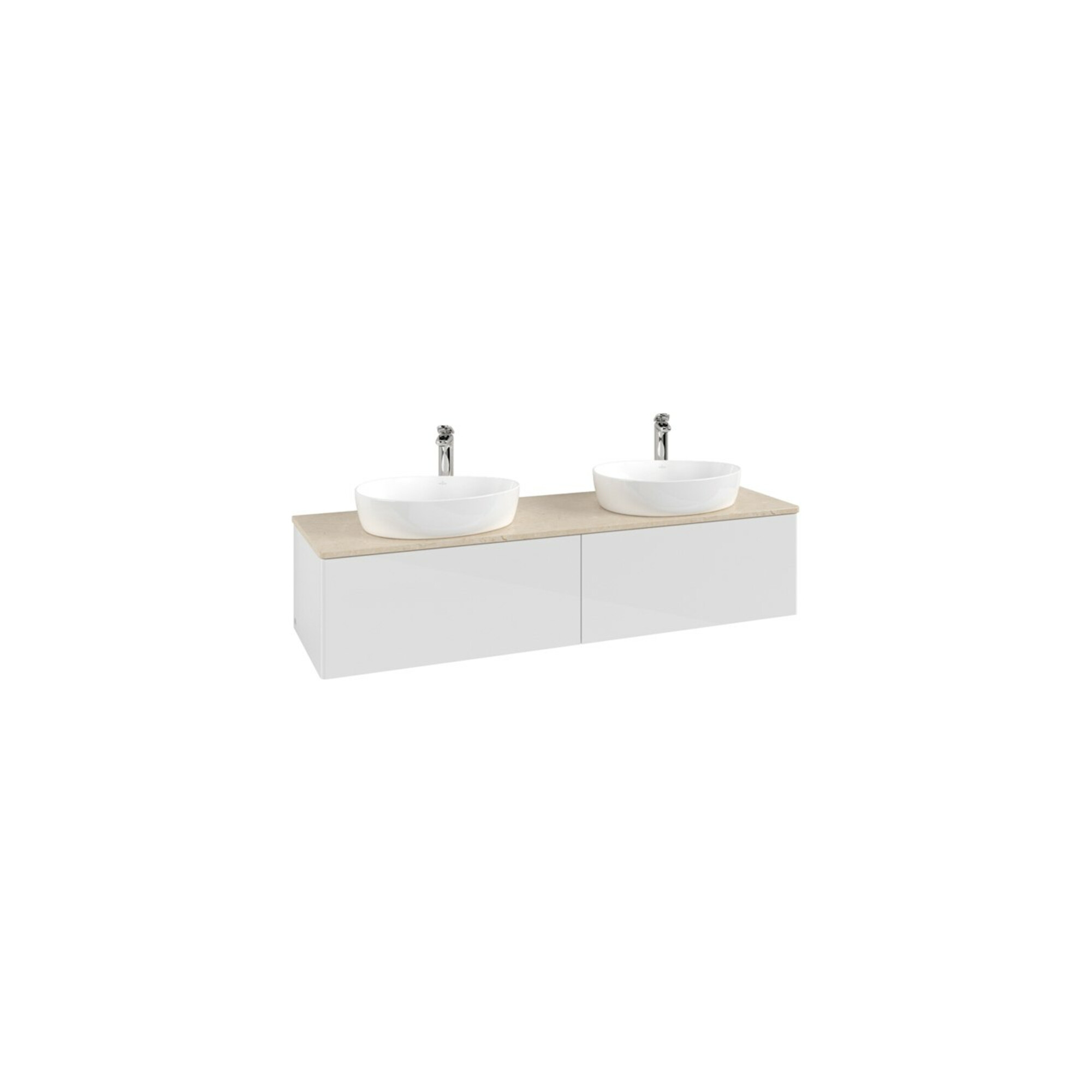 V&B Waschtischunterschrank ohne Frontstruktur Antao 160x50cm, HL, WBP botti., glo wh. Lac ; Villeroy & Boch