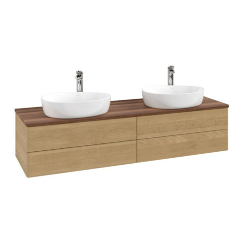 V&B Waschtischunterschrank ohne Frontstruktur Antao 160x50cm, HL, WBP-farbe w. wal, hon. oak