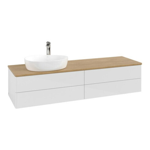 V&B Waschtischunterschrank ohne Frontstruktur Antao 160x50cm, HL, WBP hon. Oa, glo wh. Lac