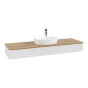 V&B Waschtischunterschrank ohne Frontstruktur Antao 160x50cm, HL, WBP hon. Oa, glo wh. Lac