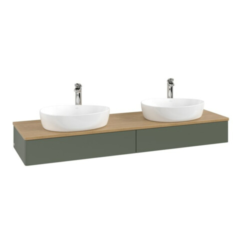 V&B Waschtischunterschrank ohne Frontstruktur Antao 160x50cm, HL, WBP hon. Oa, lea gre. m La