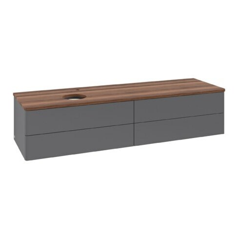 V&B Waschtischunterschrank ohne Frontstruktur Antao 160x50cm, HL, WBP w. wal, Anthrac. m Lac