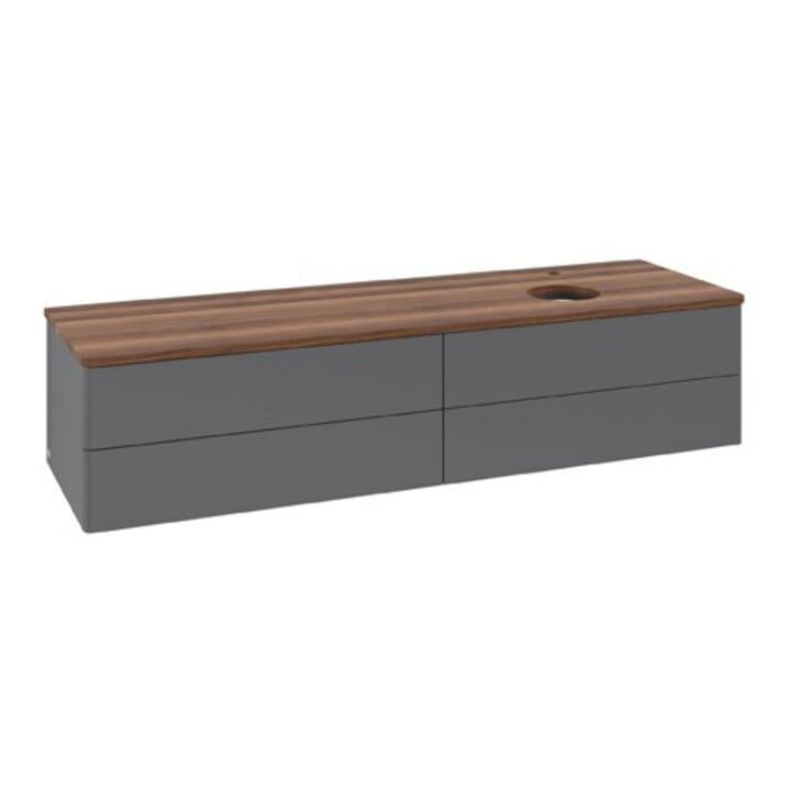 V&B Waschtischunterschrank ohne Frontstruktur Antao 160x50cm, HL, WBP w. wal, Anthrac. m Lac