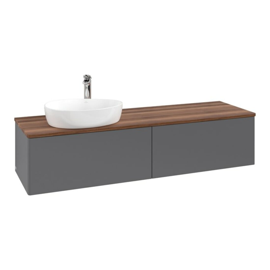 V&B Waschtischunterschrank ohne Frontstruktur Antao 160x50cm, HL, WBP w. wal, Anthrac. m Lac