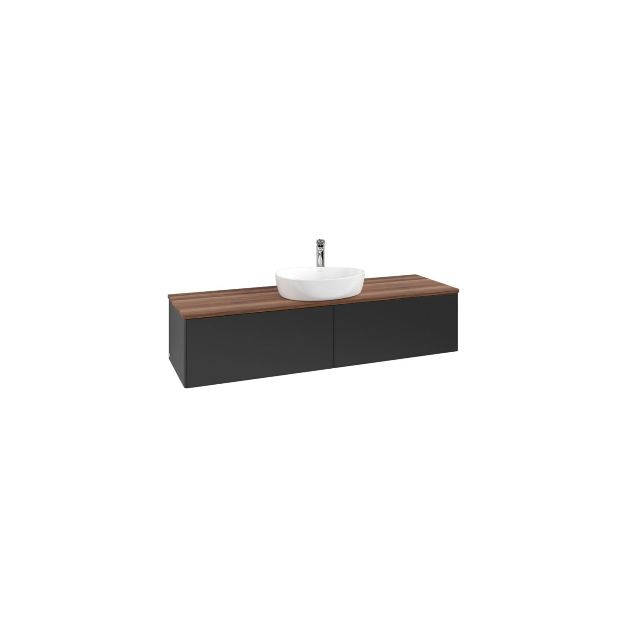 V&B Waschtischunterschrank ohne Frontstruktur Antao 160x50cm, HL, WBP w. wal, bla m Lac ; Villeroy & Boch