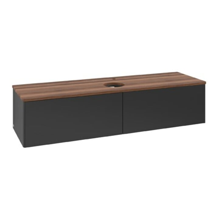 V&B Waschtischunterschrank ohne Frontstruktur Antao 160x50cm, HL, WBP w. wal, bla m Lac