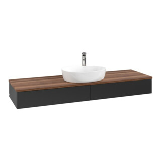 V&B Waschtischunterschrank ohne Frontstruktur Antao 160x50cm, HL, WBP w. wal, bla m Lac