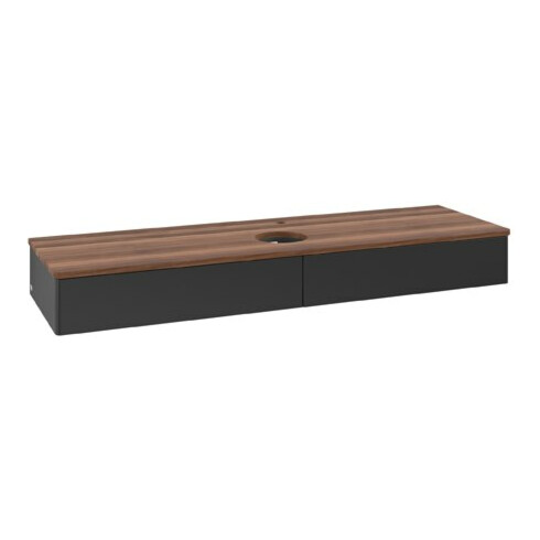 V&B Waschtischunterschrank ohne Frontstruktur Antao 160x50cm, HL, WBP w. wal, bla m Lac